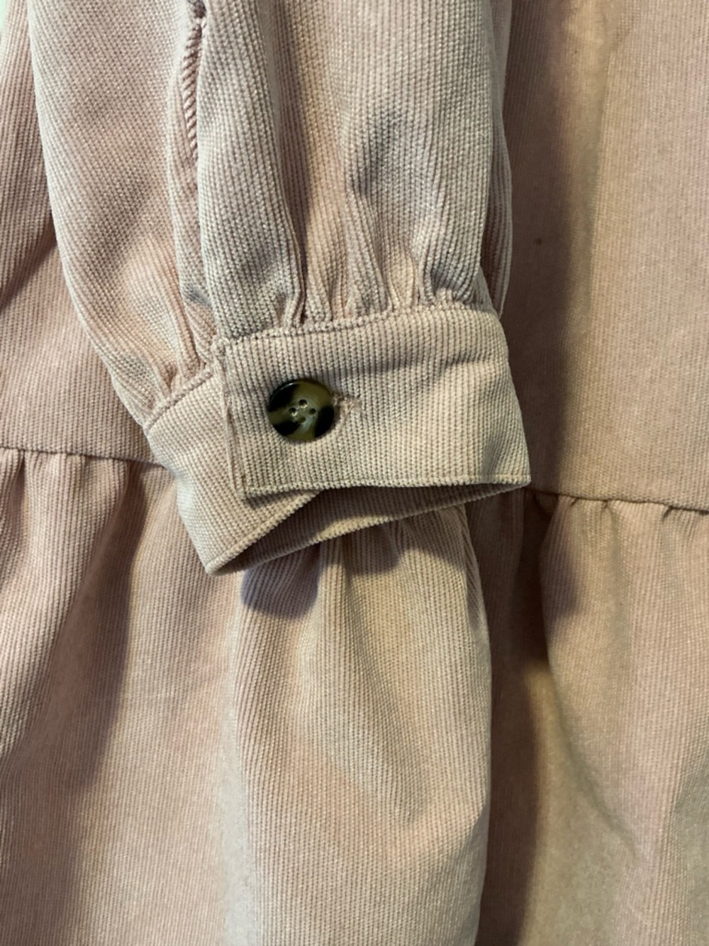 Zara Blush Corduroy Collared Button-down Dress, S - Picture 4 of 6